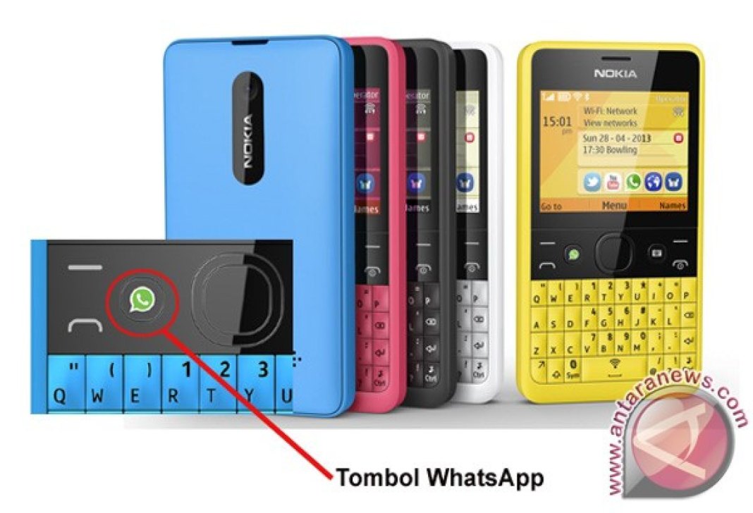 Ada tombol khusus WhatsApp di Nokia Asha