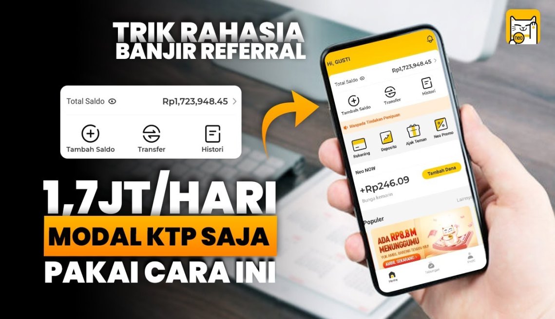 Bongkar! Penghasilan ,juta/Hari Modal KTP di Aplikasi NEO PLUS  Aplikasi  Penghasil Uang 202