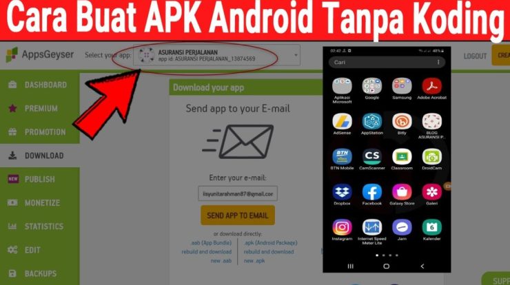 cara buat aplikasi android online tanpa coding