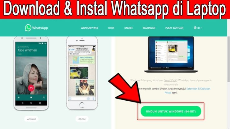cara download dan instal aplikasi whatsapp di laptop win