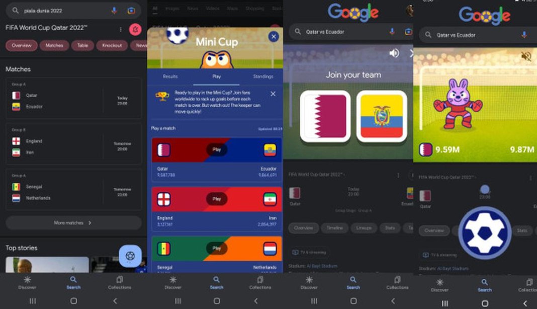 Cara Main Game Piala Dunia  Qatar di Aplikasi Google Pakai HP