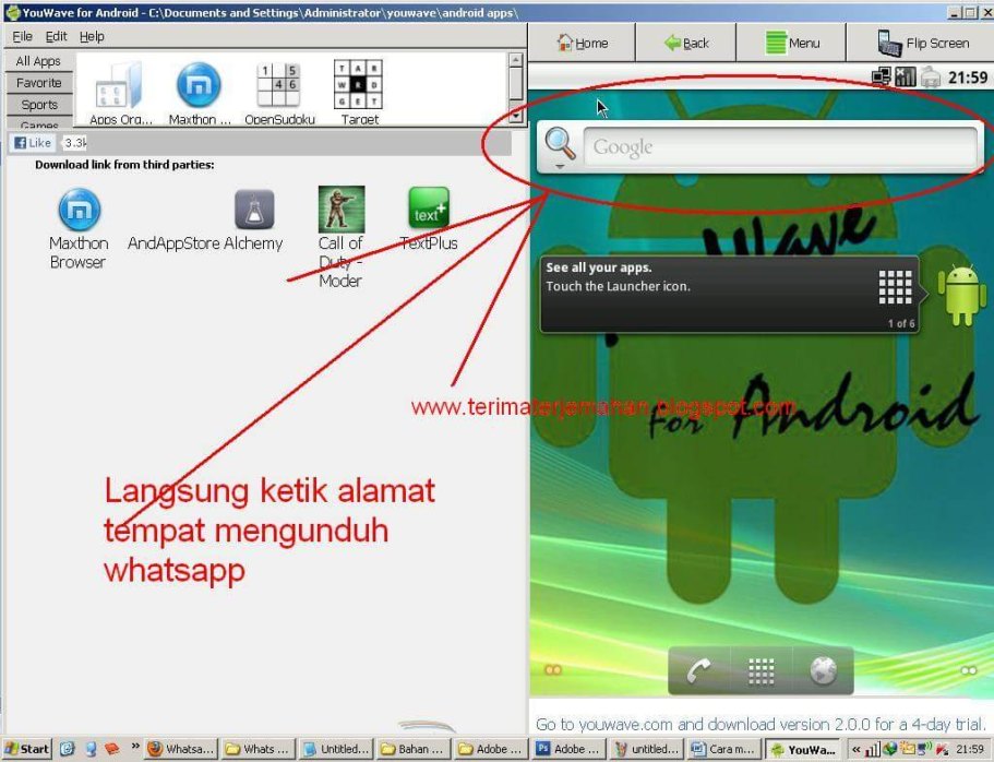 Cara Memasang Whatsapp Di Komputer Win XP