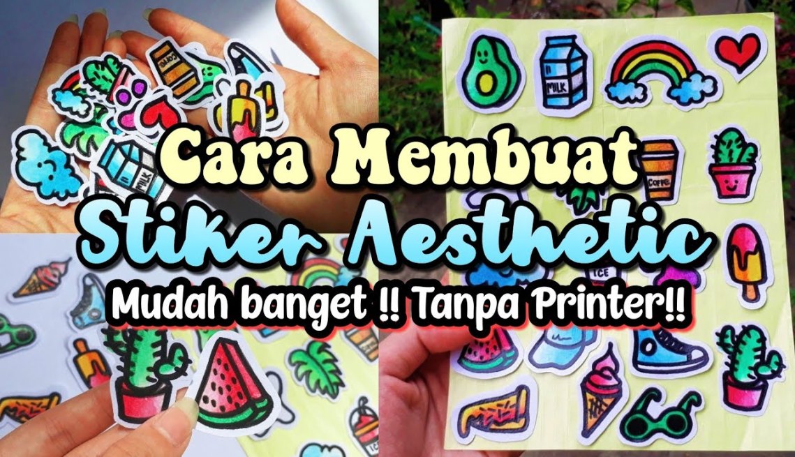 Cara membuat stiker aesthetic Tanpa Printer!!!  indonesia