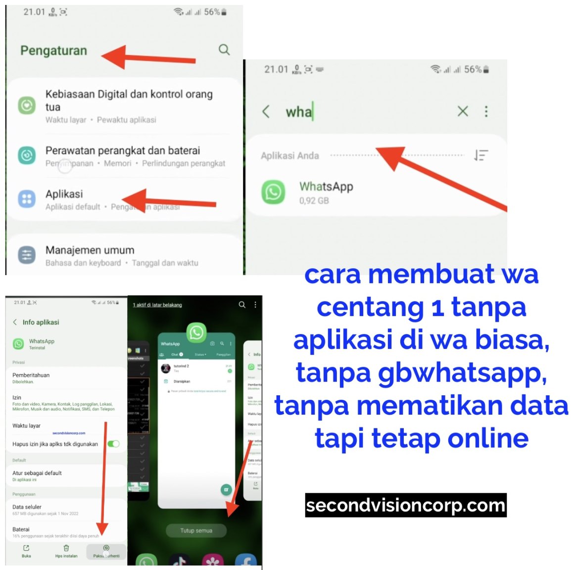 + Cara Membuat WA Centang  di WA Biasa dan Tanpa Aplikasi