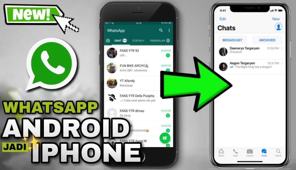 Cara Merubah Whatsapp ANDROID Jadi Iphone  Tanpa aplikasi