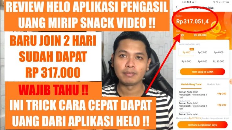 helo mantap aplikasi penghasil uang mirip snack video dalam hari dapat rp k ini caranya