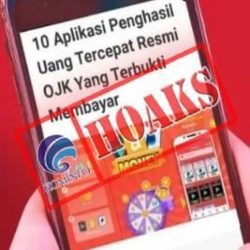 hoaks aplikasi penghasil uang yang terdaftar resmi ojk infohoax