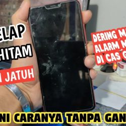 mengatasi hp android jatuh lcd gelap blank hitam tanpa ganti lcd