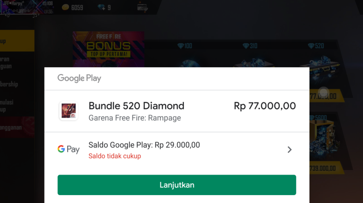 saldo google play tidak masuk saat di dalam game komunitas