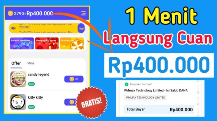 tutorial hasilkan saldo dana gratis rp dari aplikasi 3