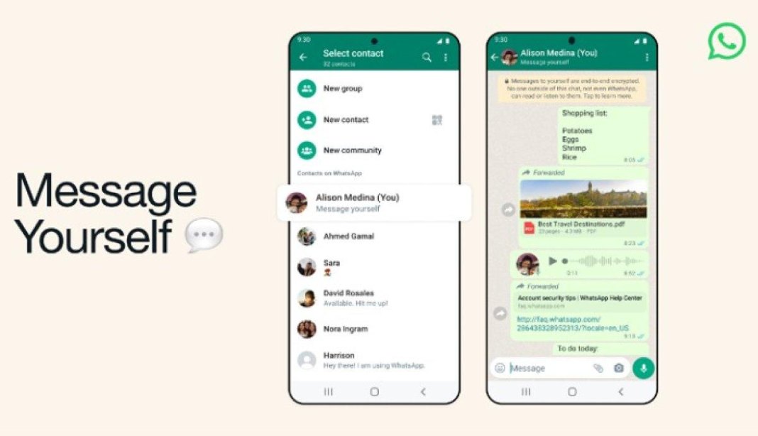 UPDATE & Fitur Terbaru Aplikasi WhatsApp, Bisa Kirim Pesan ke Diri